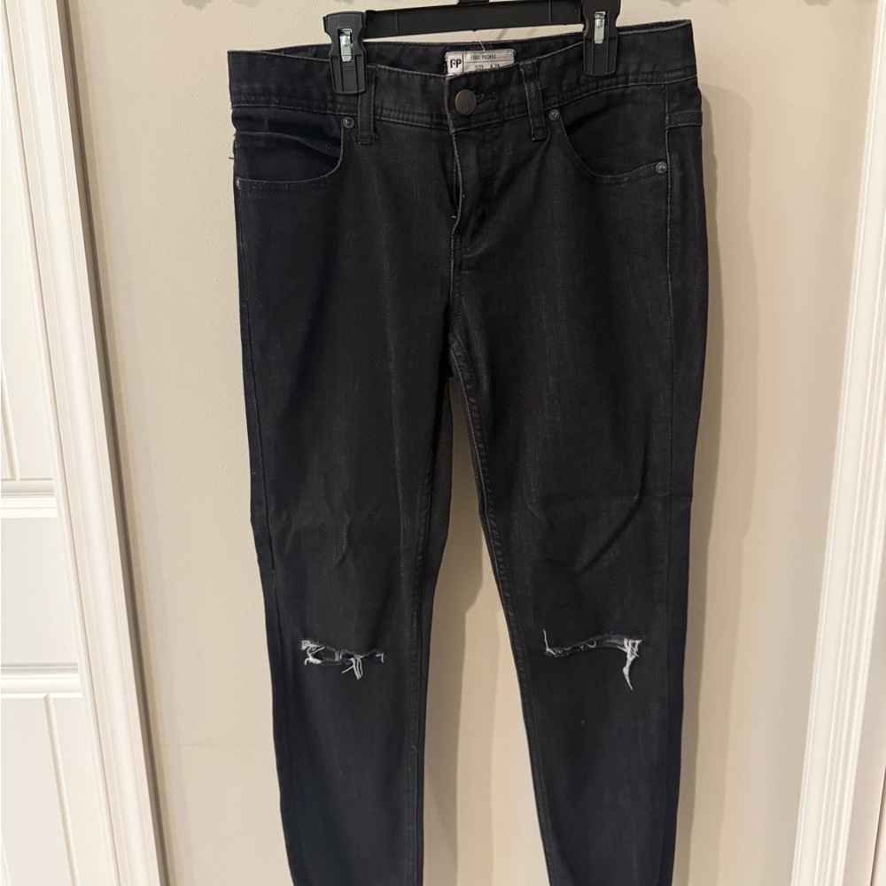 Free People Black Distressed Jeans size 28